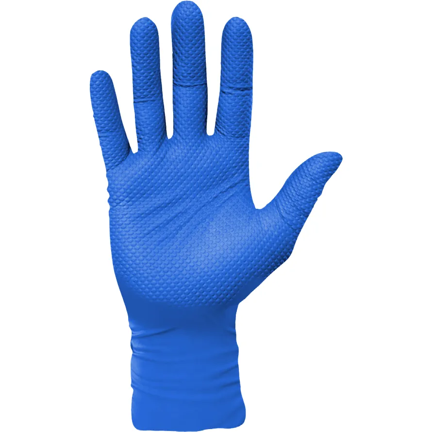 Sterimax PowerHold Blue Diamond Grip Long Cuff Nitrile Gloves (Case of 500) — Blue